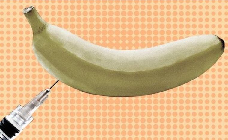 Penisvergrößerung durch Injektion am Beispiel einer Banane